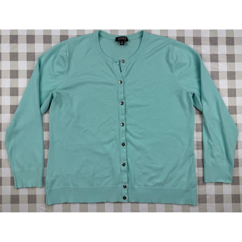 Mint Green Viscose Cardigan XL Soft Luxe Stretch Knit Capsule Minimalist Basics